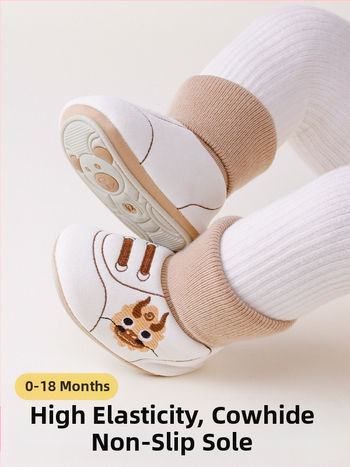 Badumao Zīdaiņu zeķes - Karikatūru raksts, combed kokvilna, elpojošas un sviedru uzsūcošas, 1-3 gadiem, ziemas-pavasara-rudens