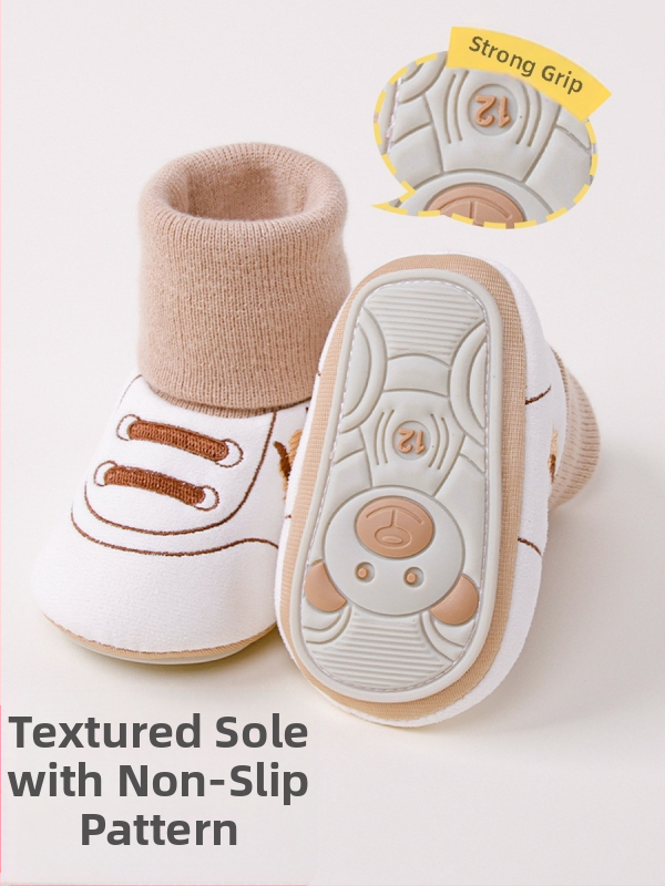 Badumao детски чорапи за бебета - карикатурен принт, памук, дишащи и попиват пот, унисекс, средна плътност, за деца 1-3 години, зима-есен-пролет