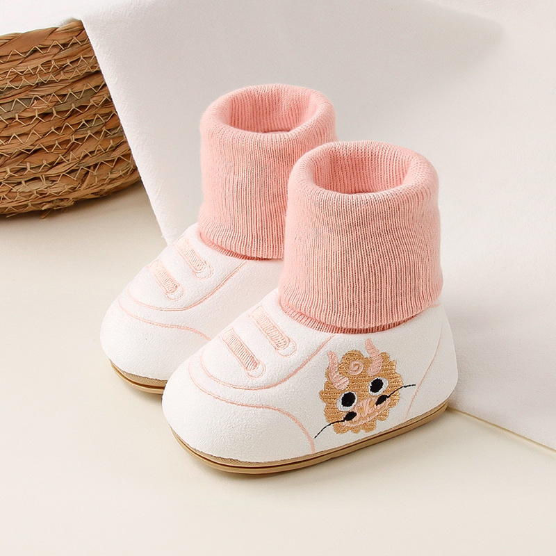 Badumao Zīdaiņu zeķes - Karikatūru raksts, combed kokvilna, elpojošas un sviedru uzsūcošas, 1-3 gadiem, ziemas-pavasara-rudens