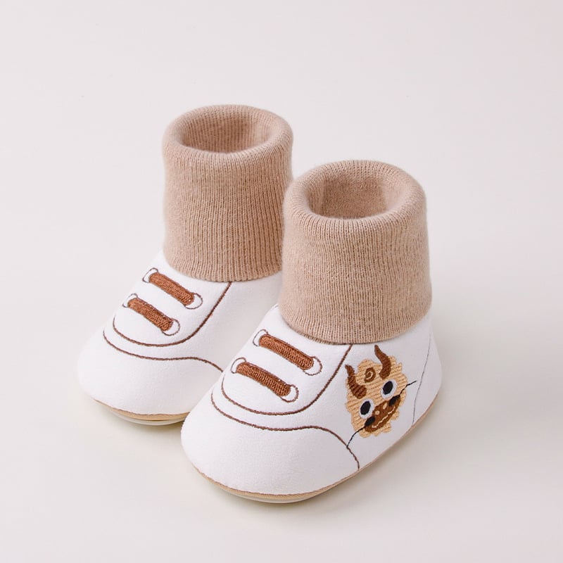 Badumao Zīdaiņu zeķes - Karikatūru raksts, combed kokvilna, elpojošas un sviedru uzsūcošas, 1-3 gadiem, ziemas-pavasara-rudens