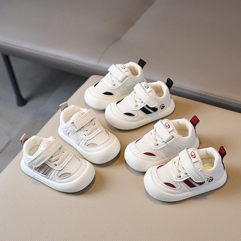 Zīdaiņu staigāšanas kurpes – elpojošs tīkla augšējais panelis, Velcro aizdare, pretslīdējošā zole, zems augšējais dizains, vecums 12–36 mēneši, pavasaris un rudens