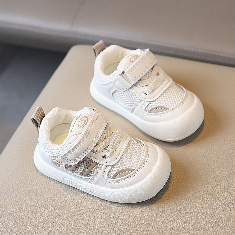 Zīdaiņu staigāšanas kurpes – elpojošs tīkla augšējais panelis, Velcro aizdare, pretslīdējošā zole, zems augšējais dizains, vecums 12–36 mēneši, pavasaris un rudens