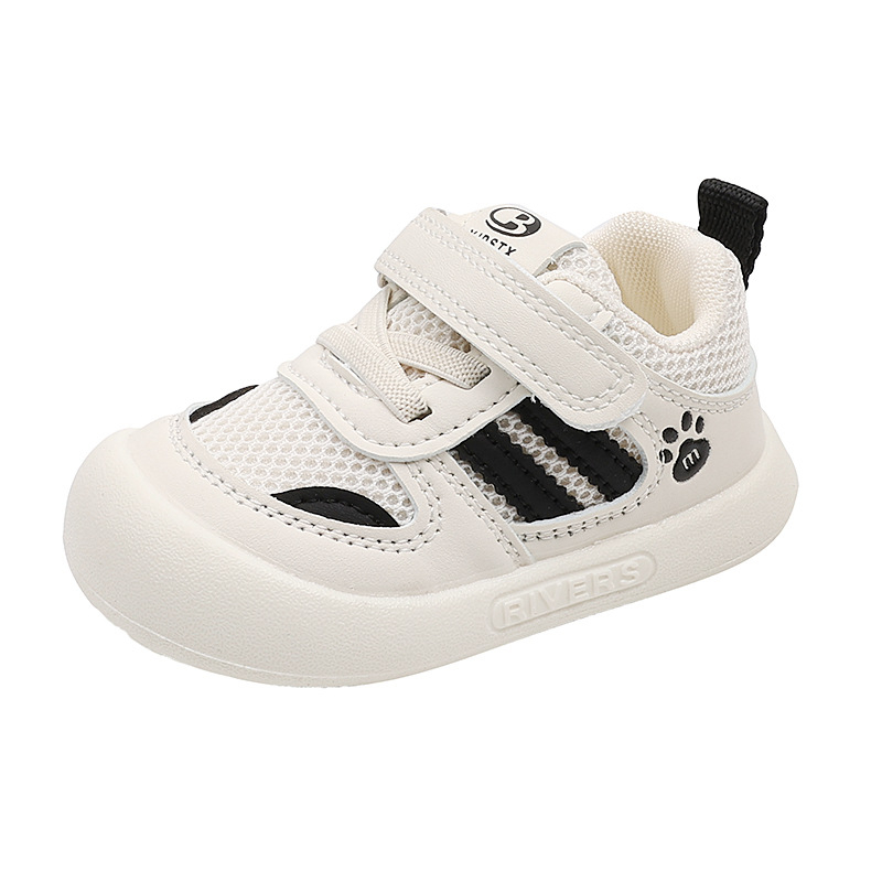 Zīdaiņu staigāšanas kurpes – elpojošs tīkla augšējais panelis, Velcro aizdare, pretslīdējošā zole, zems augšējais dizains, vecums 12–36 mēneši, pavasaris un rudens