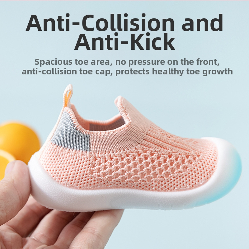 Bērnu elpojošas sietveidas kurpes ar mīkstu zoli un pretslīdējošu zoli, 12–36 mēnešiem