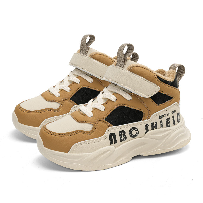 Vissezonas bērnu skriešanas kurpes – flīsa oderē, Velcro aizdare, sintētiska augšdaļa, EVA zole, vecums 7–16 gadi