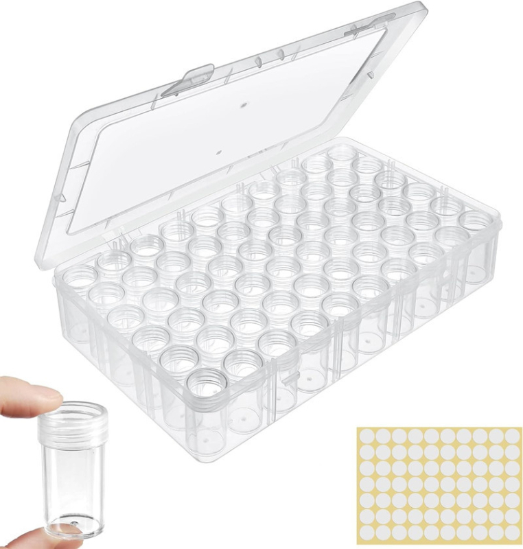 Πλαστικό κουτί αποθήκευσης για χάντρες/κόκκους με 60/120 διαμερίσματα, απλός και μοντέρνος σχεδιασμός