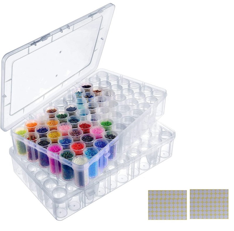 Πλαστικό κουτί αποθήκευσης για χάντρες/κόκκους με 60/120 διαμερίσματα, απλός και μοντέρνος σχεδιασμός