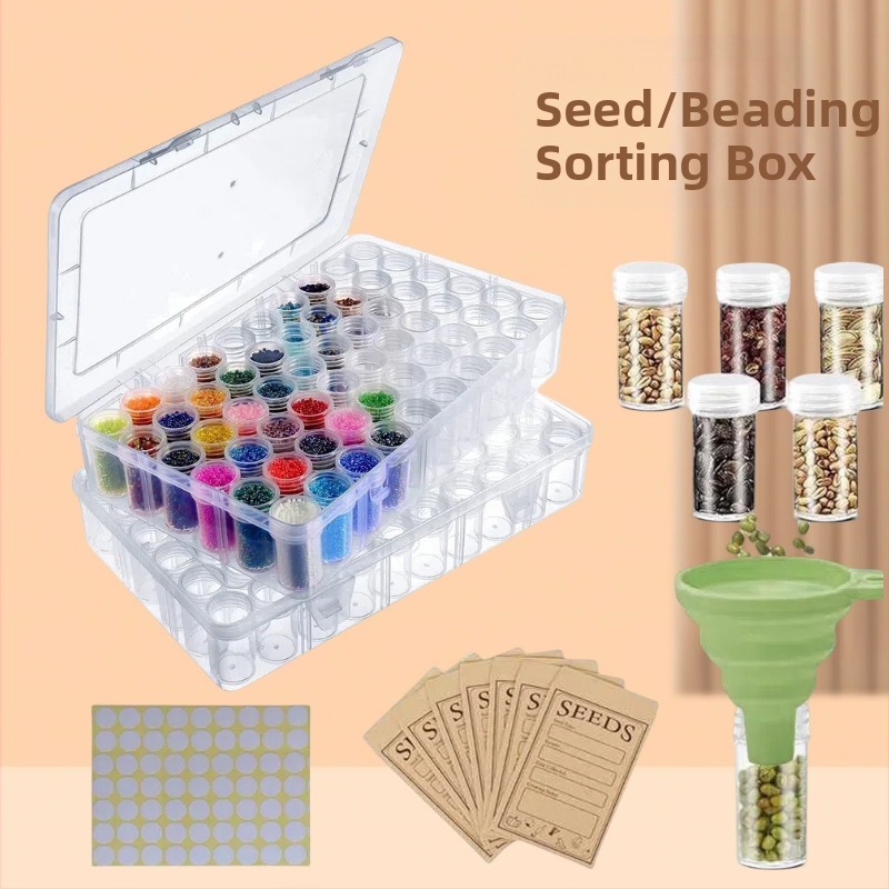 Πλαστικό κουτί αποθήκευσης για χάντρες/κόκκους με 60/120 διαμερίσματα, απλός και μοντέρνος σχεδιασμός