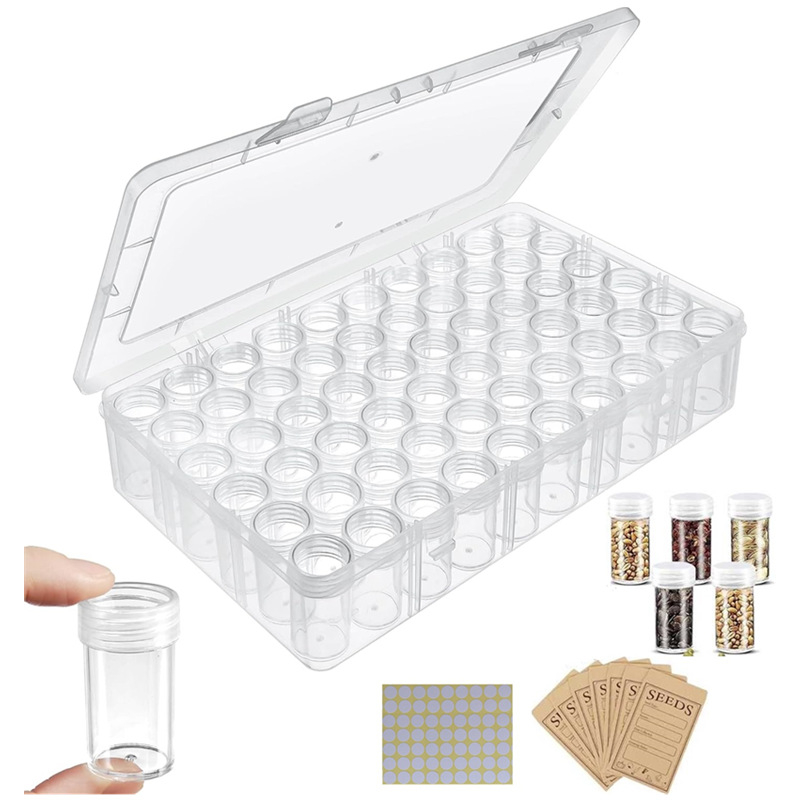 Пластмасова кутия за съхранение на мъниста за диамантено рисуване с 60/120 отделения, прост и модерен стил, подходяща за пътуване, настолен и дневна стая