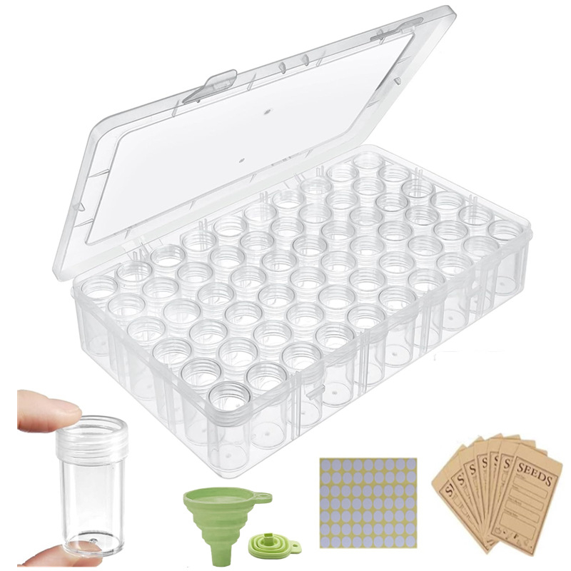 Πλαστικό κουτί αποθήκευσης για χάντρες/κόκκους με 60/120 διαμερίσματα, απλός και μοντέρνος σχεδιασμός