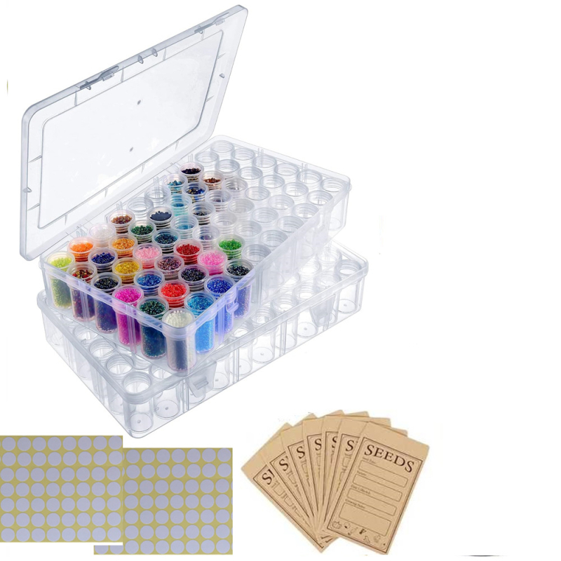 Πλαστικό κουτί αποθήκευσης για χάντρες/κόκκους με 60/120 διαμερίσματα, απλός και μοντέρνος σχεδιασμός