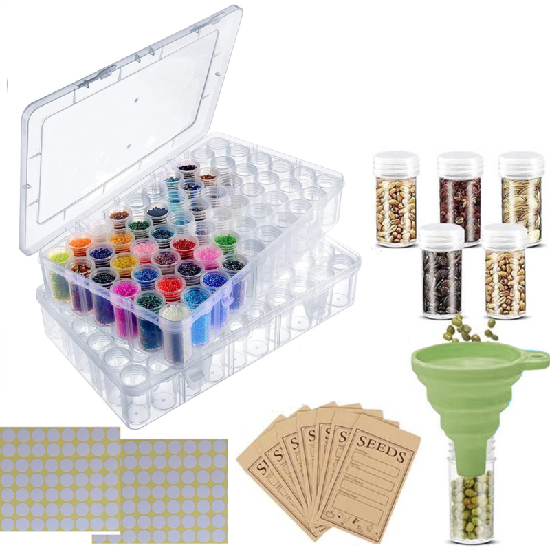 Πλαστικό κουτί αποθήκευσης για χάντρες/κόκκους με 60/120 διαμερίσματα, απλός και μοντέρνος σχεδιασμός