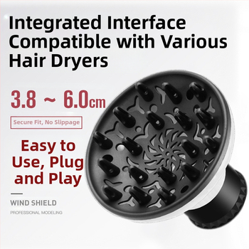 Αξεσουάρ στεγνωτήρα μαλλιών με διαχύτη και κάλυμμα, PC/ABS, Μοντέλο JY-808, Λειτουργίες: Στέγνωμα/Στιλίσιμο/Ρύθμιση, Βάρος 0,3 kg, Ευρεία διασύνδεση