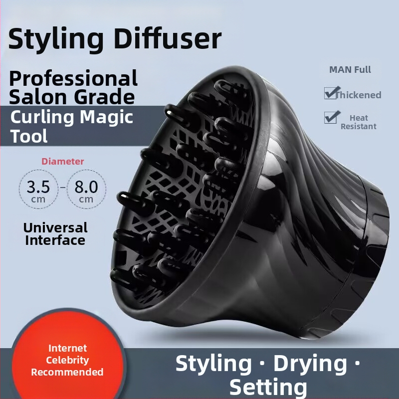 Αξεσουάρ στεγνωτήρα μαλλιών με διαχύτη και κάλυμμα, PC/ABS, Μοντέλο JY-808, Λειτουργίες: Στέγνωμα/Στιλίσιμο/Ρύθμιση, Βάρος 0,3 kg, Ευρεία διασύνδεση