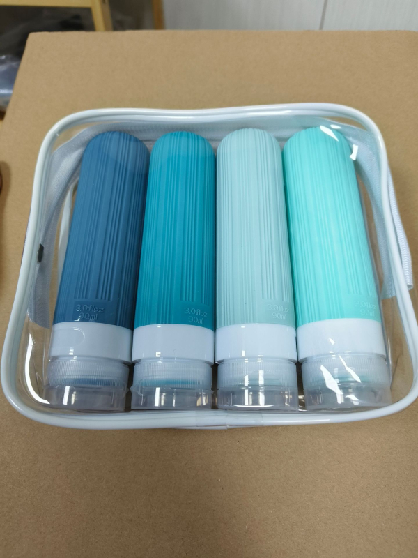 Silikonski putni set bočica, 4 komada, oblikovane bočice