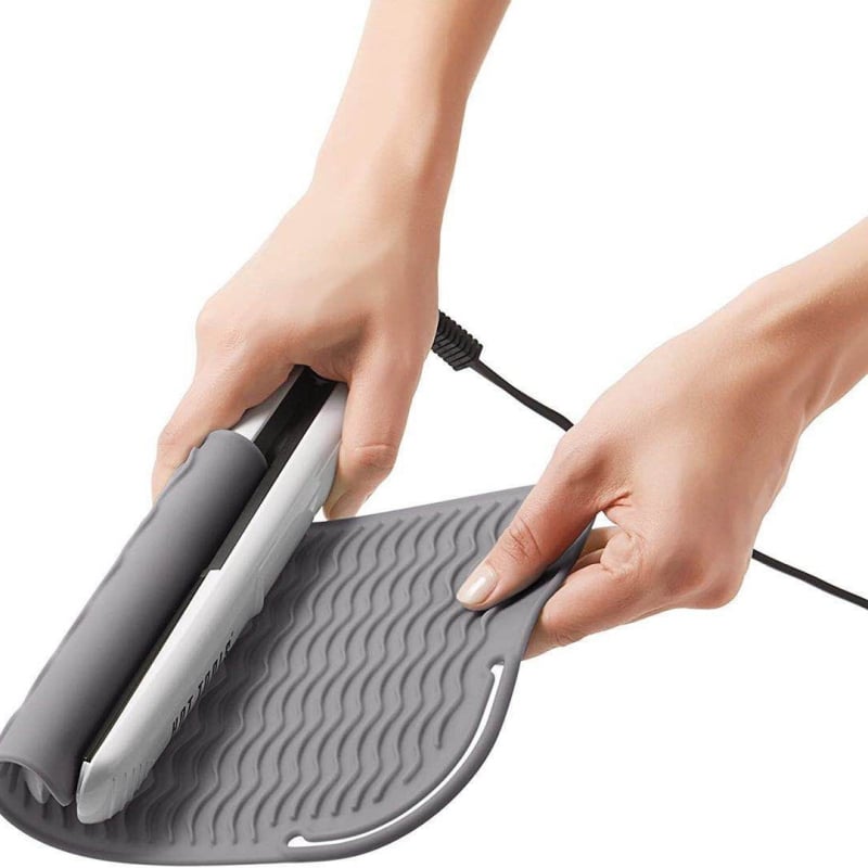 Силиконова изолационна подложка за маша за коса, квадратна форма, портативна, термоустойчива, без електрическо захранване