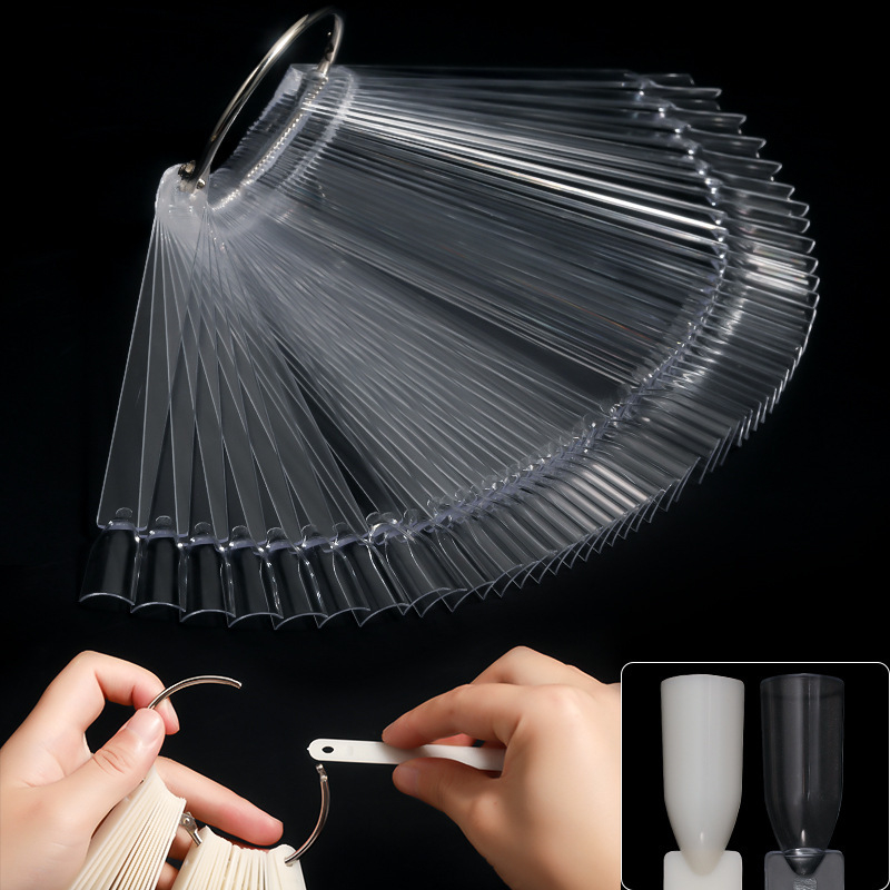 Ploča za prikaz umjetnosti noktiju sa željeznim prstenom, u obliku ventilatora, probni nokti