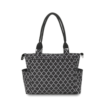 Чанта за мама — мултифункционална раирана чанта за мама и бебе; полиестер, размери 31×16×30 см; натоварване до 20 кг; презрамка едно рамо