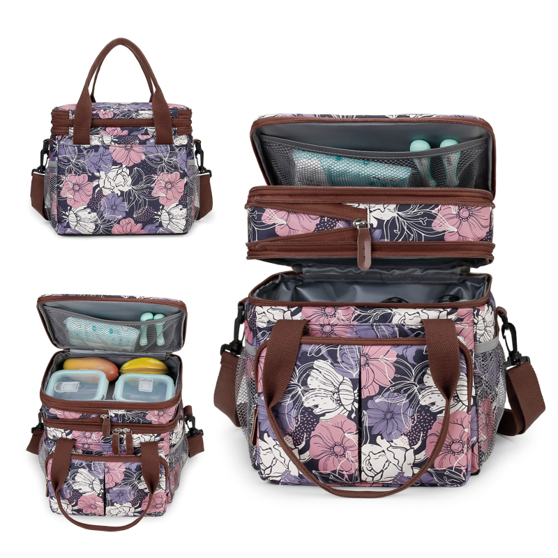 Izolačná taška na obed s vodotesným dizajnom; prenosná, skladacia, funkcia naplnenia vodou; vhodná ako chladiaca taška a piknik taška (Oxford látka).