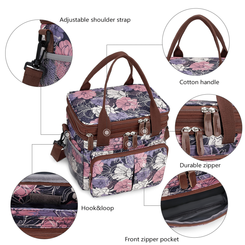 Izolačná taška na obed s vodotesným dizajnom; prenosná, skladacia, funkcia naplnenia vodou; vhodná ako chladiaca taška a piknik taška (Oxford látka).