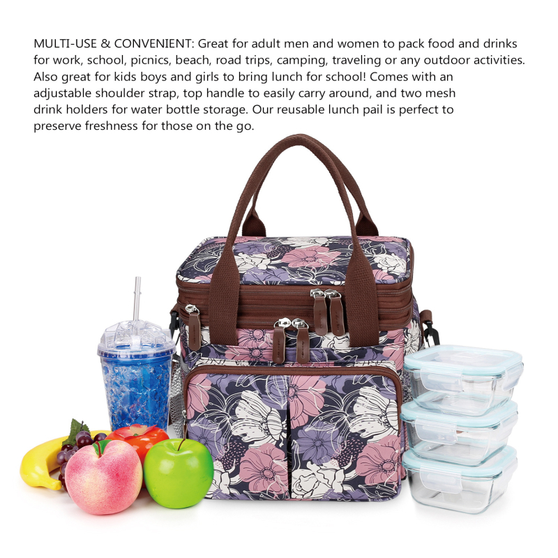 Izolačná taška na obed s vodotesným dizajnom; prenosná, skladacia, funkcia naplnenia vodou; vhodná ako chladiaca taška a piknik taška (Oxford látka).