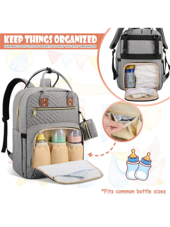 Τσάντα για πάνες μεγάλης χωρητικότητας για μαμάδες, ύφασμα Oxford, αναπνεύσιμη και αδιάβροχη, πολύ ελαφριά, διαχωρισμός στεγνό/υγρό, κυρτός ιμάντας ώμου