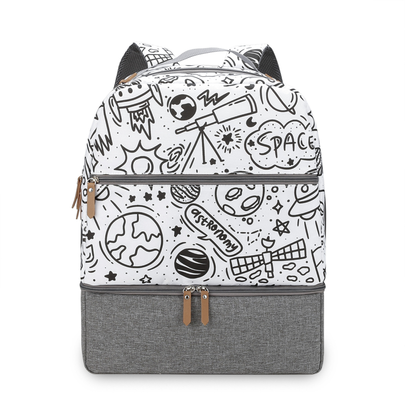 Ταξιδιωτική τσάντα πλάτης για μαμά και μωρό με μόνωση αποθήκευσης φαγητού, αδιάβροχο και διαπνέον PVC ύφασμα, ελαφριά, με διαχωρισμό υγρών-ξηρών