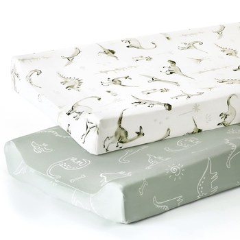 Комплект покривала за смяна на бебешка маса за грижа, 2 части, дишащ памук, свалящо се пране покривало (Материал: памук; Възраст: 1–3 години; Марка: Little Elephant Ke Li Ke)