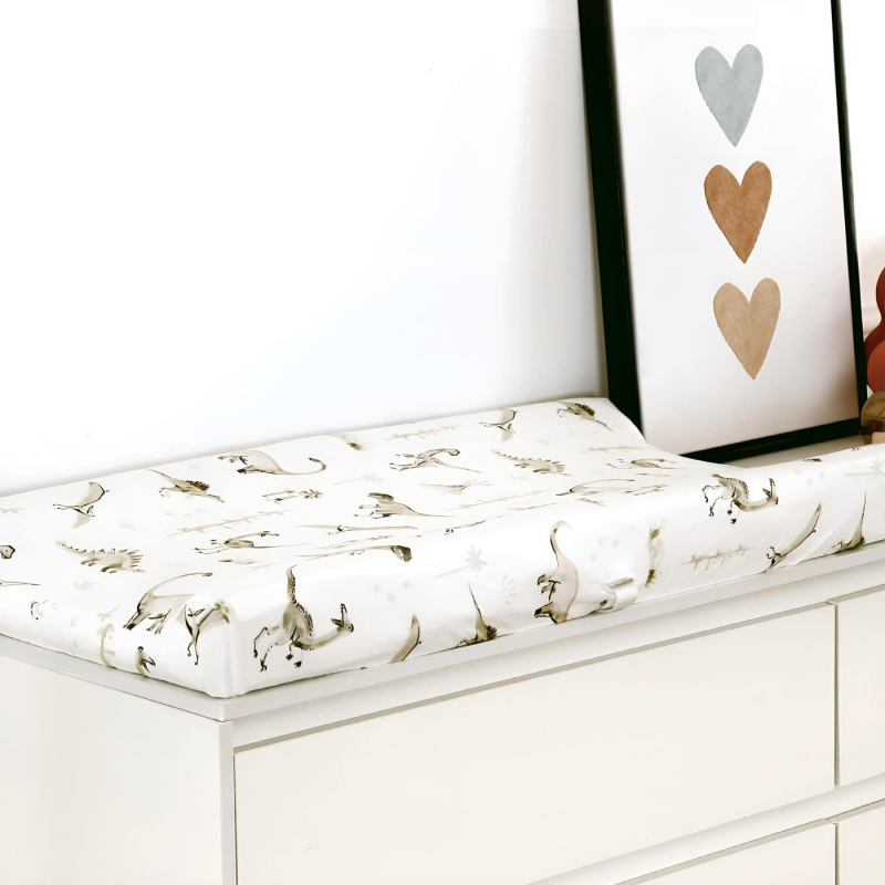 Комплект покривала за смяна на бебешка маса за грижа, 2 части, дишащ памук, свалящо се пране покривало (Материал: памук; Възраст: 1–3 години; Марка: Little Elephant Ke Li Ke)