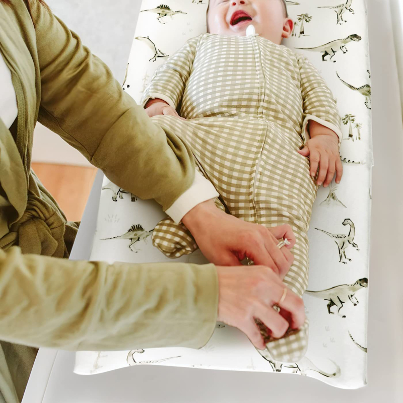 Комплект покривала за смяна на бебешка маса за грижа, 2 части, дишащ памук, свалящо се пране покривало (Материал: памук; Възраст: 1–3 години; Марка: Little Elephant Ke Li Ke)