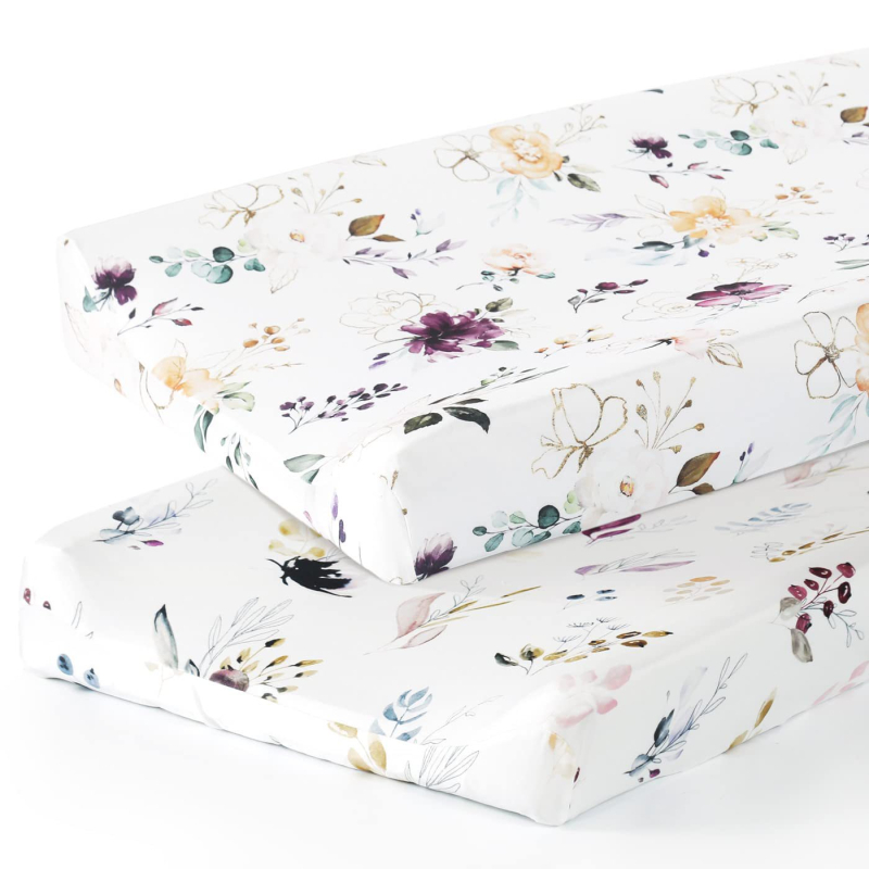 Комплект покривала за смяна на бебешка маса за грижа, 2 части, дишащ памук, свалящо се пране покривало (Материал: памук; Възраст: 1–3 години; Марка: Little Elephant Ke Li Ke)