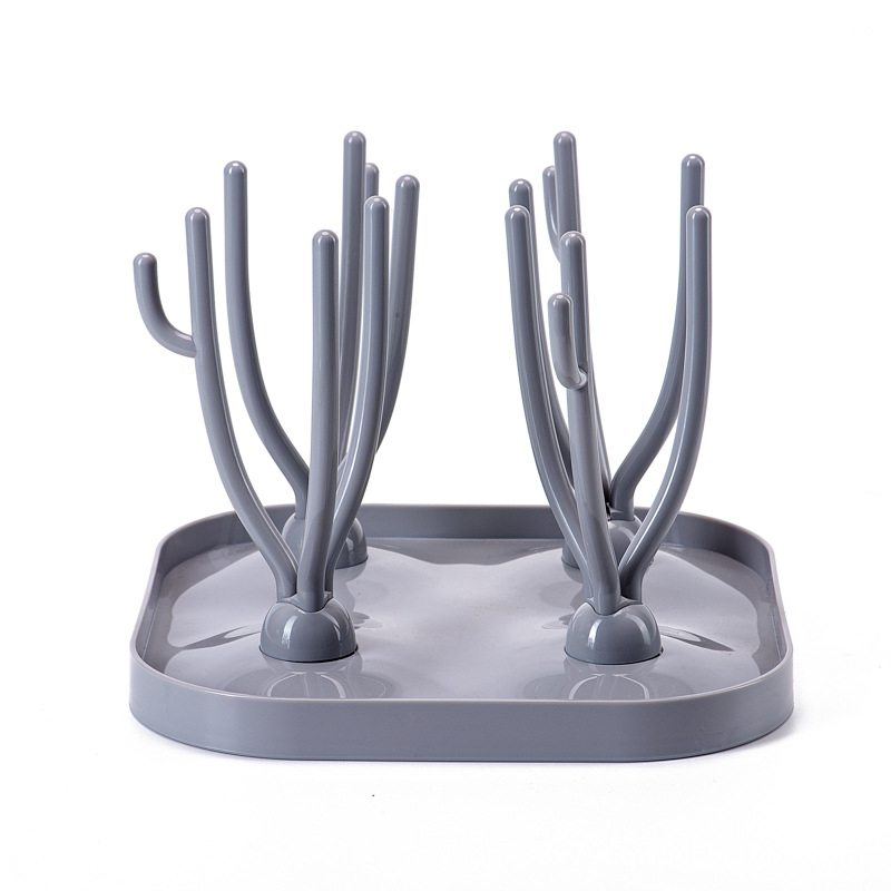 Daudzfunkcionāls statīvs pudelēm un knupēm žāvēšanai, PP materiāls, cartoon stila sirsnīgs izskats