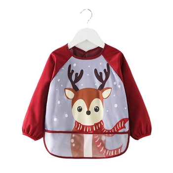 Unisex Αδιάβροχο ποδιά φαγητού για μωρά με ζωικό μοτίβο, 100% πολυεστέρας, κατάλληλο για ύψος 80–100 εκ (1–3 ετών)