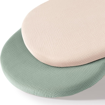 2-частен комплект прилепващ калъф за бебешки люлков матрак — 100% памук, 40 нишки, Plain тъкан, реактивен печат и боядисване, сезон пролет и есен