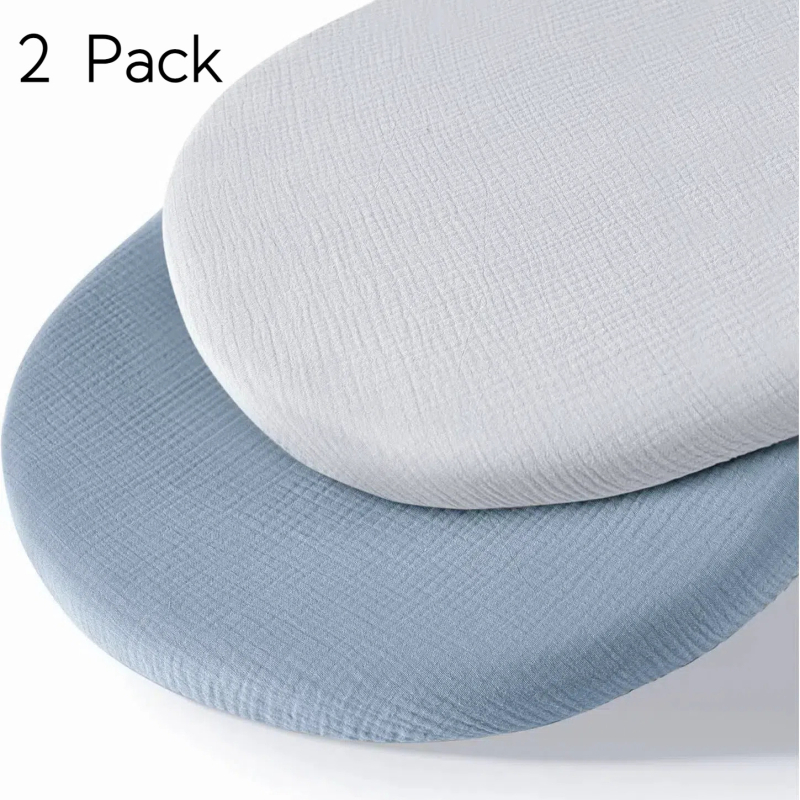 2-частен комплект прилепващ калъф за бебешки люлков матрак — 100% памук, 40 нишки, Plain тъкан, реактивен печат и боядисване, сезон пролет и есен