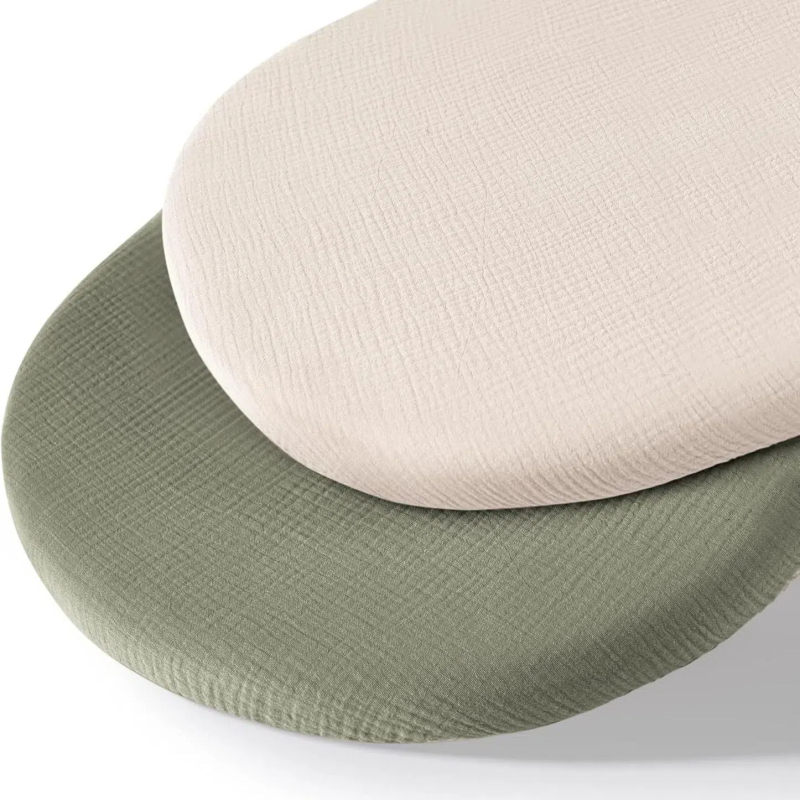 2-частен комплект прилепващ калъф за бебешки люлков матрак — 100% памук, 40 нишки, Plain тъкан, реактивен печат и боядисване, сезон пролет и есен