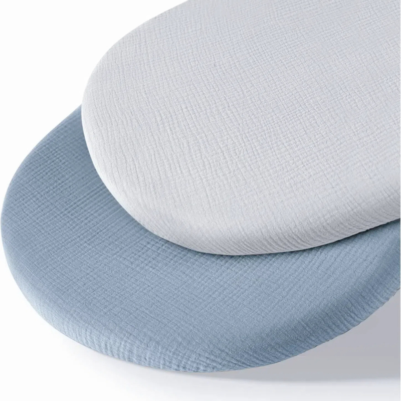 2-частен комплект прилепващ калъф за бебешки люлков матрак — 100% памук, 40 нишки, Plain тъкан, реактивен печат и боядисване, сезон пролет и есен