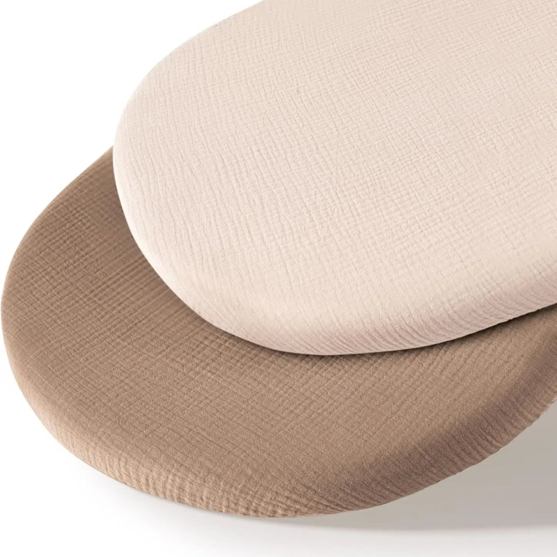 2-частен комплект прилепващ калъф за бебешки люлков матрак — 100% памук, 40 нишки, Plain тъкан, реактивен печат и боядисване, сезон пролет и есен