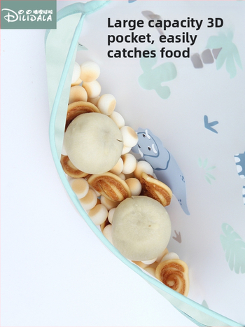 Βρεφική αδιάβροχη ποδιά φαγητού με μακριά μανίκια, καρτούν μοτίβο, πολυεστέρας TPU, Άνοιξη 2025.