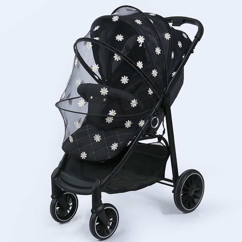 Bērnu ratiem moskītu tīkls, saliekams, pilnīga aizsardzība, pret kukaiņiem, plastmasas rāmis