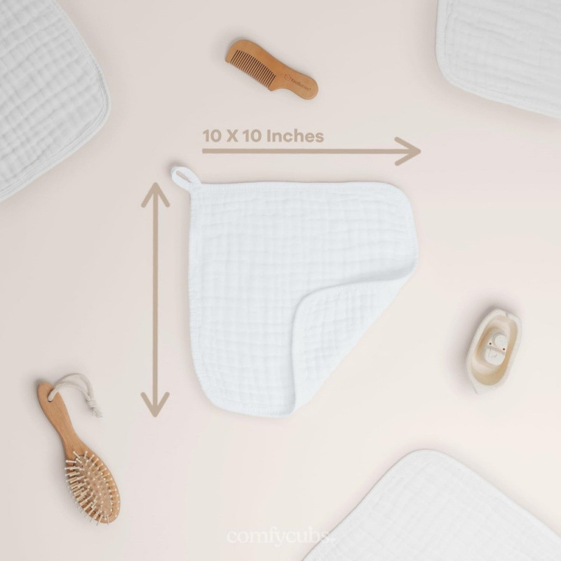 Шестслойна памучна марлева кърпа за слюни за бебета и деца, квадратна кърпа за лице и ръце