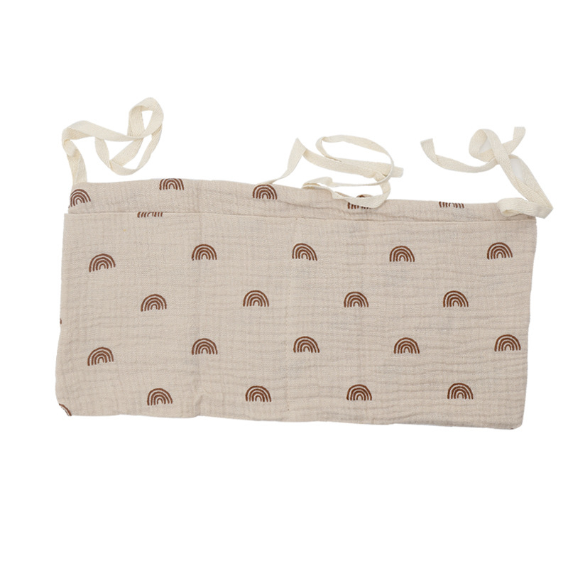 Бебешка странична торба за съхранение с двойни джобове, закачена към количка, принт, полиестер