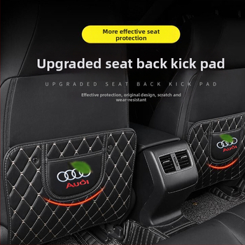 Οργανωτής πίσω καθίσματος αυτοκινήτου και προστατευτικό μαξιλάρι κατά των κλωτσιών, δέρμα, διακοσμητικά κεντήματα σε σχέδιο διαμαντιών, αδιάβροχο, μονωτικό, προσαρμόσιμο, με λαβή