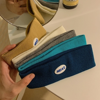 Κορδέλα για το κεφάλι από ύφασμα με γράμματα, ιαπωνικό/κορεατικό στυλ, καρό μοτίβο, SP2087