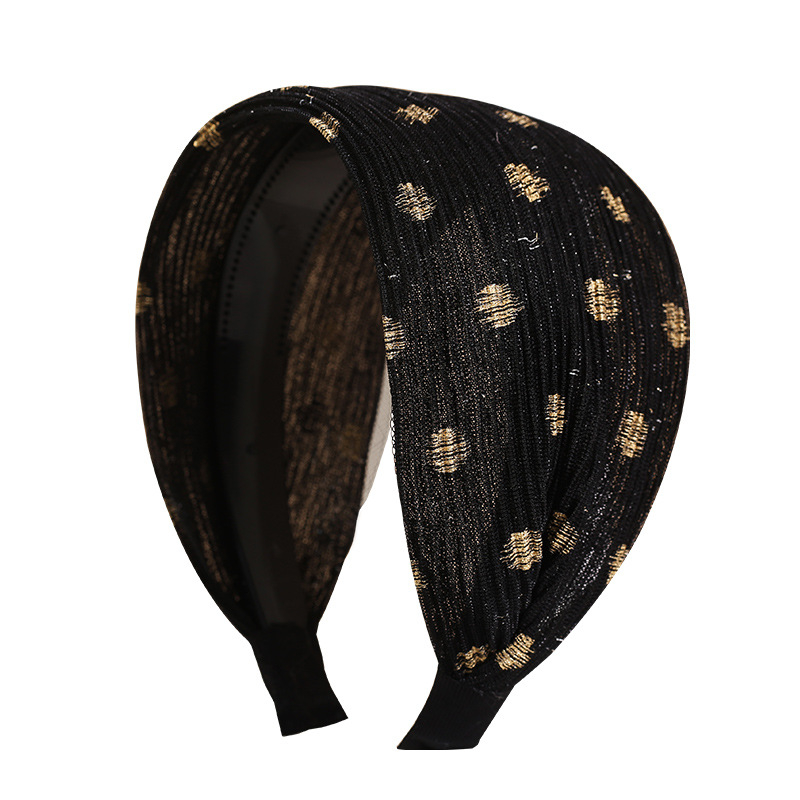 Galvas lente no tīkla materiāla, retro sievietes stils, polka punktu raksts