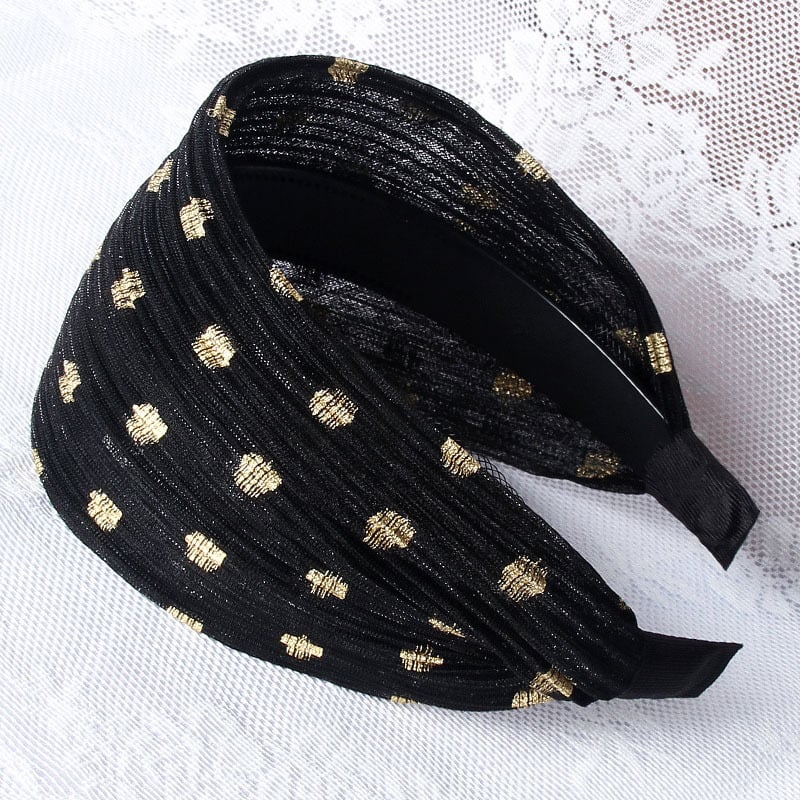 Galvas lente no tīkla materiāla, retro sievietes stils, polka punktu raksts