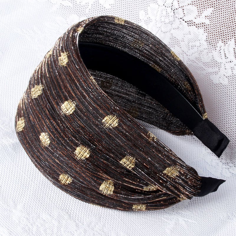 Galvas lente no tīkla materiāla, retro sievietes stils, polka punktu raksts