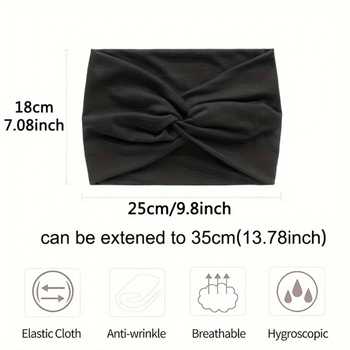 Αθλητικό λαστιχακι για το κεφάλι με σταυρωτό κόμβο, ελαστικό, μονόχρωμο