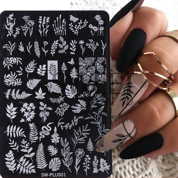 Πλάκα στίγμα νυχιών, 3D panda με λουλούδια και φύλλα, κρεμαστό σε σχήμα κεφαλιού γάτας, ανοξείδωτο ατσάλι, 10 g