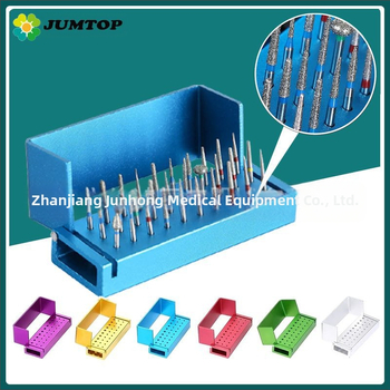 Zobārstniecības adatu uzglabāšanas kastīte, metaliska, 30 atveres, sterilizācija, augstas temperatūras izturība, JUMTOP